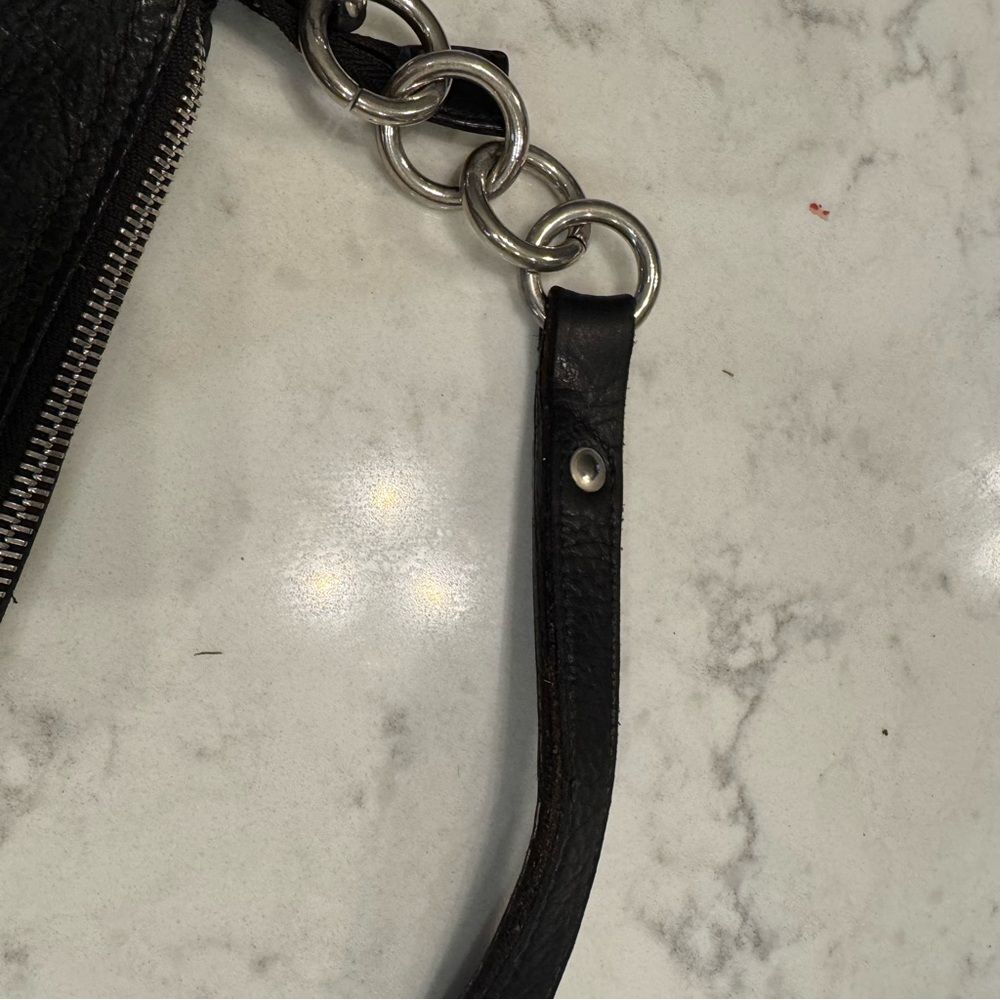 Vintage FURLA Black Studded Leather Hobo Shoulder Bag – Made in Italy - Picture 6 of 16